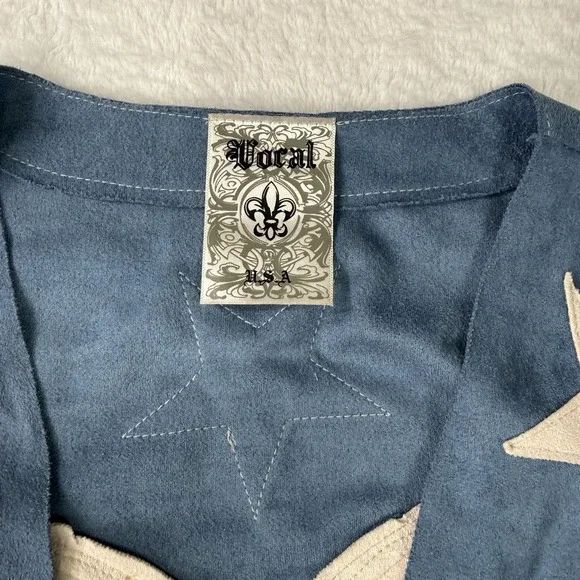 VOCAL JACKET Womens Medium Western RODEO COWGIRL USA Fringe CONCERT Festival - Picture 3 of 12